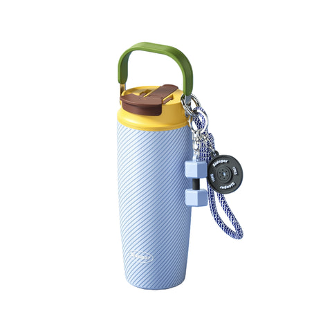 890ml Dazzling Color Stainless Steel Tumbler with Dual-Drink Lid & Textured Grip