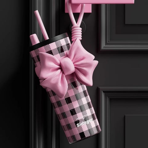 Sidagar Butterfly Dream Insulated Straw Tumbler - 710ml BPA-Free Tritan Cup with Elegant Bow Design