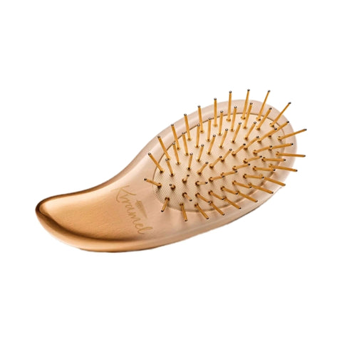 Kramel AURIKAT Pea 24K Gold Plated Comb | Luxury Scalp Massager & Detangling Hair Brush for Women