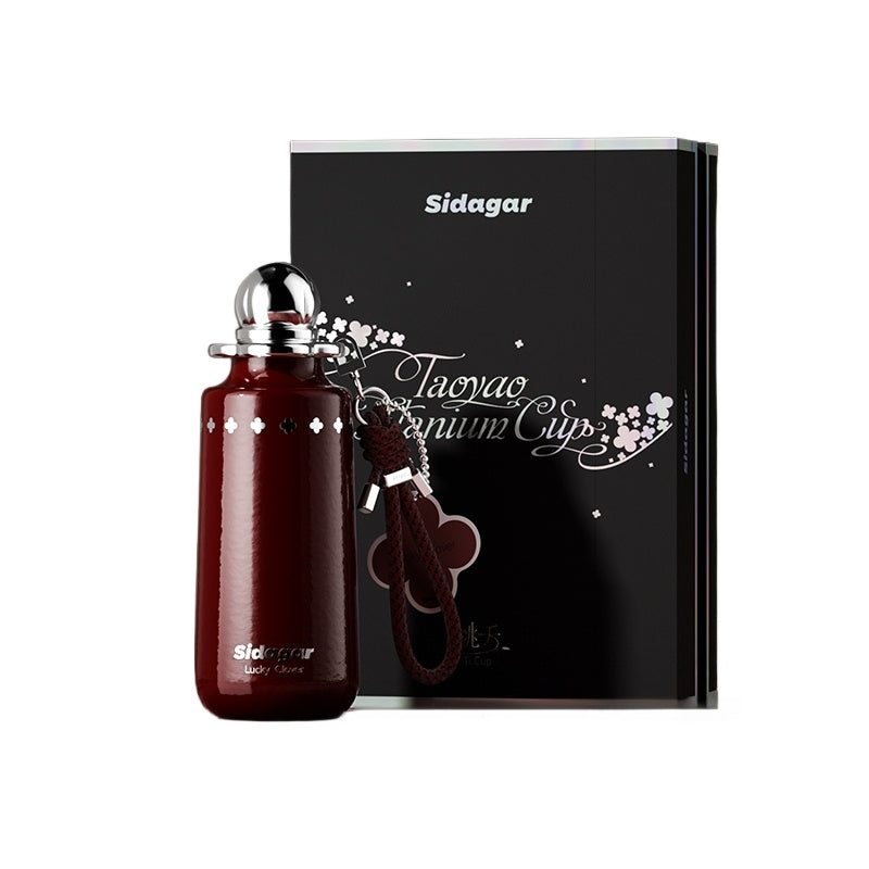 Sidagar Taoyao Titanium Water Bottle 335mL - 99.85% Pure Titanium Travel Tumbler, Leak-Proof Insulated Mug with Pop-up Straw, BPA-Free for Coffee, Tea, Milk, Office & Outdoor Gifts