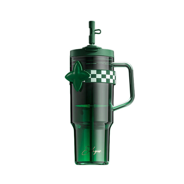 Sidagar Gradient Tritan Water Bottle 1200ml | 40oz BPA-Free Half Gallon Motivational Water Jug | Leak-Proof Reusable Large Drinking Bottle with Straw, Tea Infuser & Dual Lids – for Gym, Office & Car Cup Holder