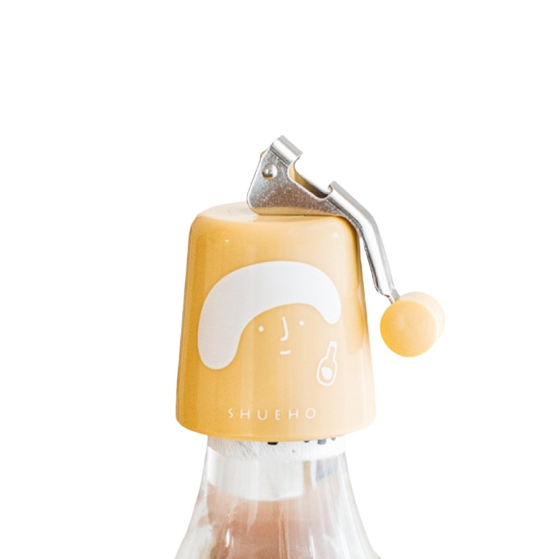 SHUEHO press-seal wine stopper in red/yellow/beige sealing wine bottle