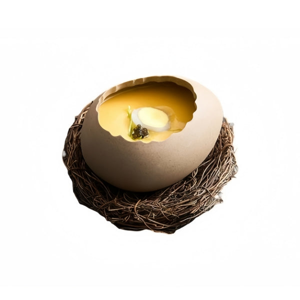 Three Life Eggshell Ceramic Bowl | Handcrafted Stoneware Dessert Bowl Set