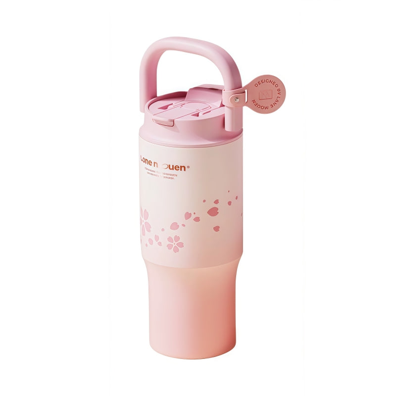 Lane Mouen 820ml Insulated Tumbler – 2-in-1 Straw & Spout Lid, Tea Infuser, 316L Steel, Leak-Proof Handle Cup, 6H Hot/Cold
