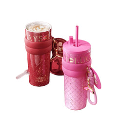Sidagar KoiCup with koi fish design and fish tail pendant on stainless steel thermos
