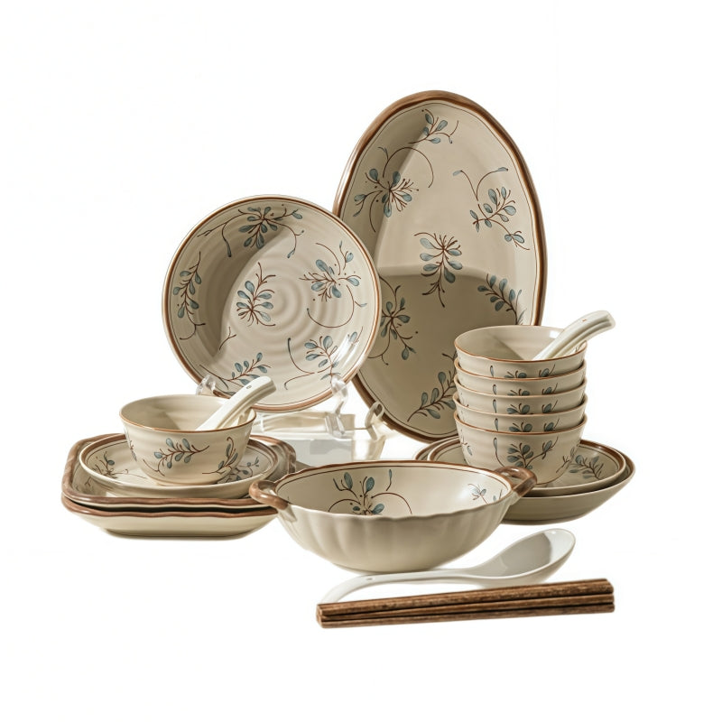 Modern Sweet Home Bluegrass Series Vintage Ceramic Dinnerware