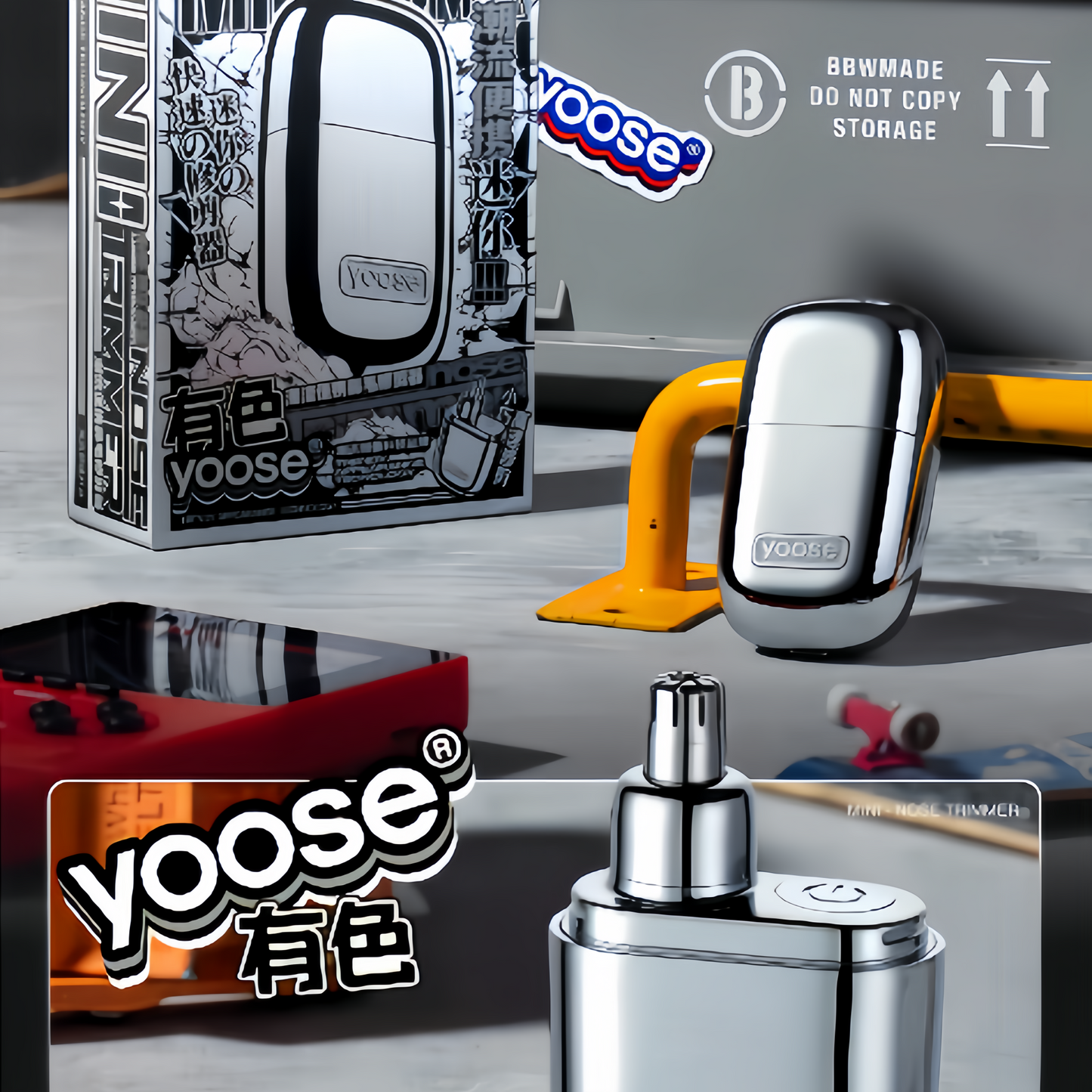 YOOSE Nose Hair Trimmer, IPX7 Waterproof, Type-C Rechargeable Nose Trimmer with Dust Protection Cap, Dual Edge Blade
