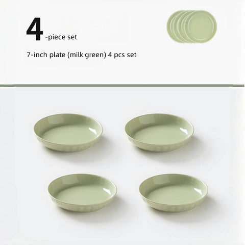 MDZF SWEET HOME Cream Style Ceramic Dinner Plates – Microwave & Oven Safe, Handcrafted Texture, Healthy Color Glaze