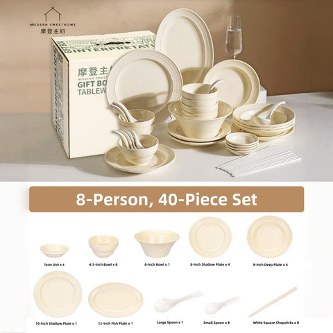 Modern Nordic Brushed Ceramic Dinnerware Set - Microwave & Oven Safe, Elegant Minimalist Tableware Collection