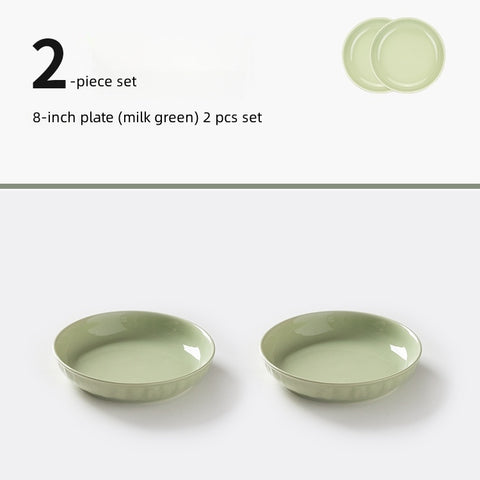 MDZF SWEET HOME Cream Style Ceramic Dinner Plates – Microwave & Oven Safe, Handcrafted Texture, Healthy Color Glaze