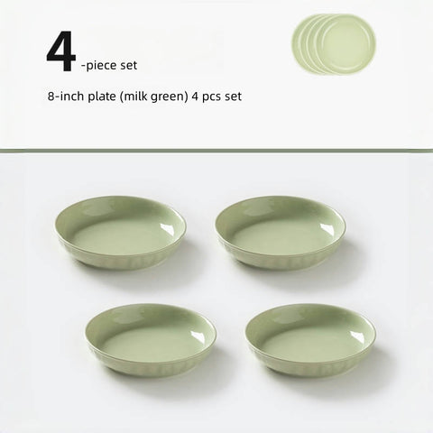 MDZF SWEET HOME Cream Style Ceramic Dinner Plates – Microwave & Oven Safe, Handcrafted Texture, Healthy Color Glaze