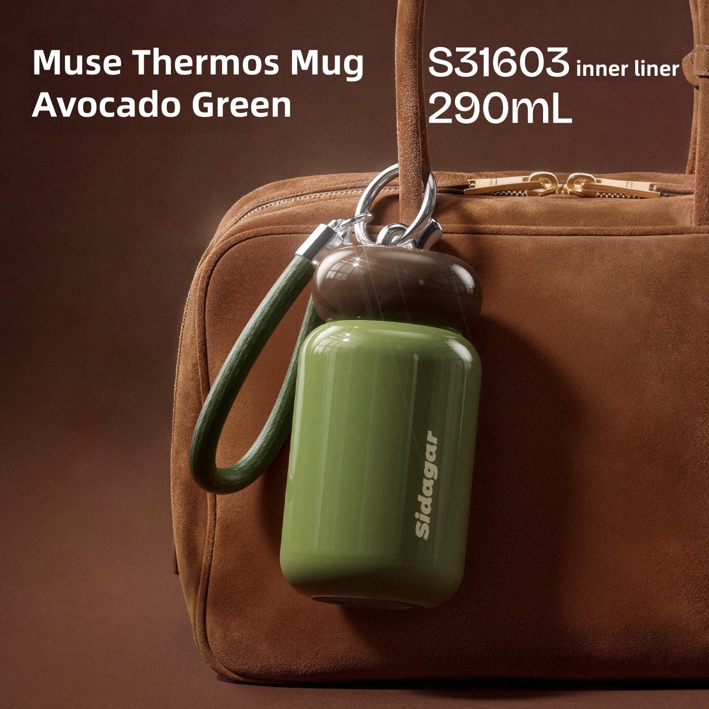 Sidagar Musi 290ml Mini Insulated Tumbler - 316L Stainless Steel, Leakproof & Portable Water Bottle with Strap
