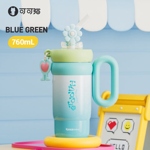 Coco Smile Rotating Flower Thermos Cup - 760ml