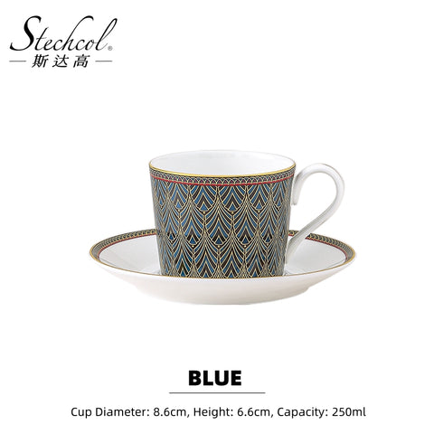 Silver-Eared Mesia Bone China Tea Set – Hand-Painted Embossed Luxury Tea Pot & Cups Set with 24K Gold Trim