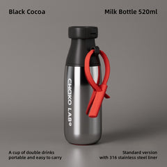 CHAKO LAB 520ml Insulated Stainless Steel Water Bottle - Double Drinking Design, 6-Hour Thermal Mug with Straw, Leak-Proof Travel Cup for Hot & Cold Beverages