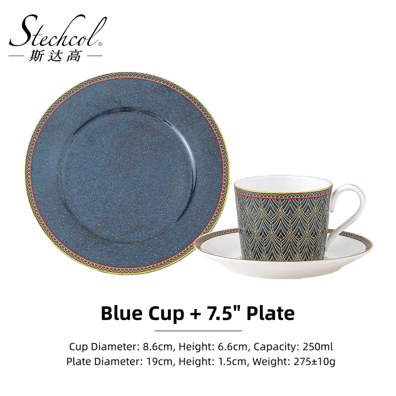 Silver-Eared Mesia Bone China Tea Set – Hand-Painted Embossed Luxury Tea Pot & Cups Set with 24K Gold Trim