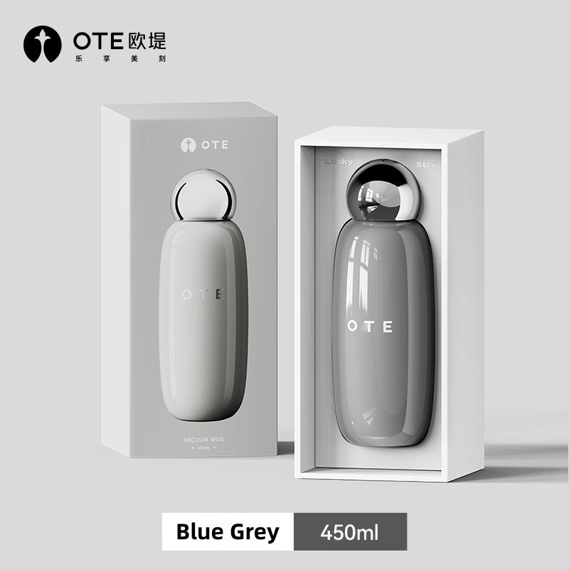 OTE Retro Bowling Bottle - 450ml Insulated Water Bottle | SUS316 Stainless Steel Vacuum Flask with 6H Heat Retention | Leakproof Travel Coffee Cup for Hiking, Office & Gym