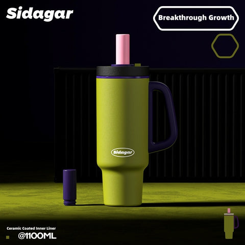 Sidagar Freedom Cup 1100ML - One-Touch Open Vacuum Insulated Tumbler, 12H Hot / 24H Cold, 316L Stainless Steel, Leakproof Travel Mug