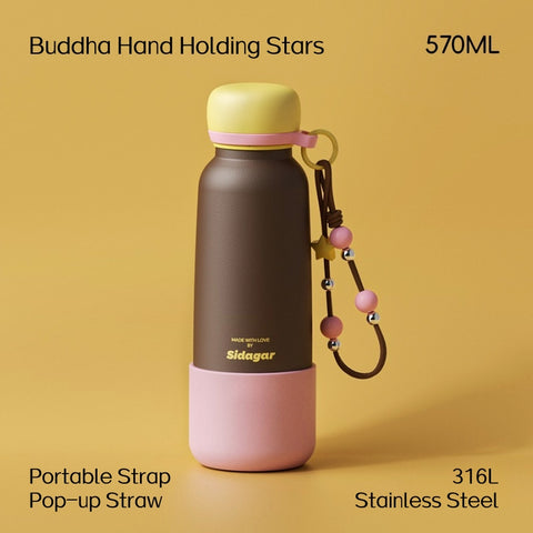 Sidagar 570ML Lightweight Insulated Tumbler with Retractable Straw & Carry Strap - Aesthetic Vibrant Colors, Leakproof, Easy Clean Design