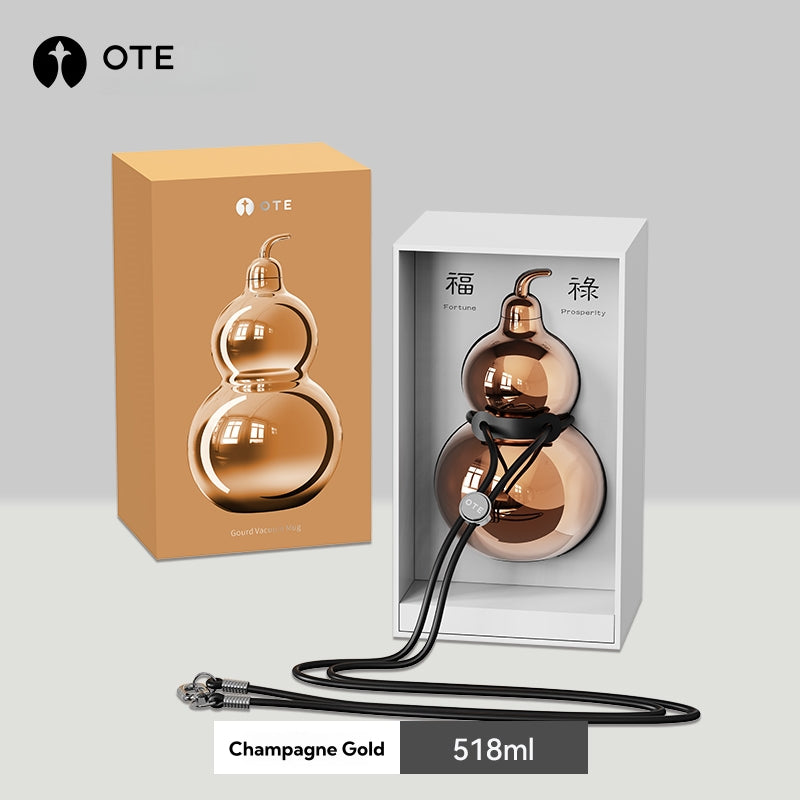 OTE Rainbow Gourd-Shaped Stainless Steel Insulated Tumbler with Straw | 300ml & 518ml | Leak-Proof, Portable, Hot & Cold Drink Bottle