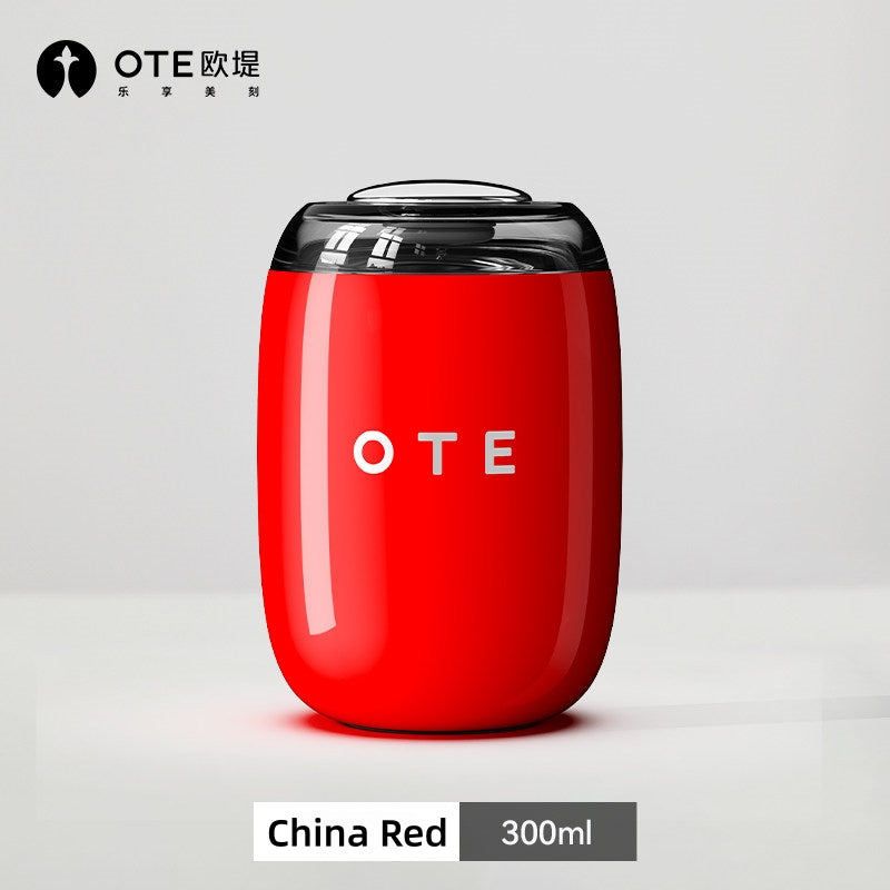OTE Retro Wine Glass Insulated Coffee Tumbler – 10 oz / 14 oz SUS 316 Stainless Steel Travel Mug with Sliding Lid – Leak-Proof, BPA-Free, 6-Hour Heat/Cold Retention – Retro Italian Aesthetic for Latte, Tea, and Cold Brew