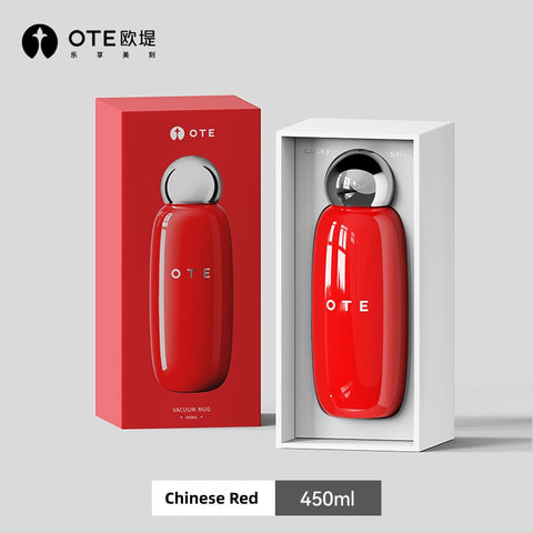 OTE Retro Bowling Bottle - 450ml Insulated Water Bottle | SUS316 Stainless Steel Vacuum Flask with 6H Heat Retention | Leakproof Travel Coffee Cup for Hiking, Office & Gym