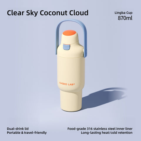 CHAKOLAB Linba Cup 870ml Insulated Straw Tumbler with Carry Handle