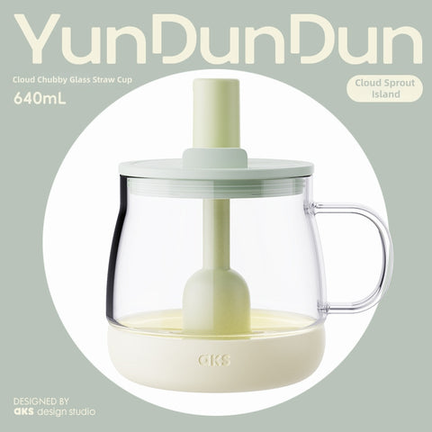 AKS Yunduodun 640ml Large Glass Tumbler: 6-in-1 Hydration Station with Tea Filter & Phone Stand