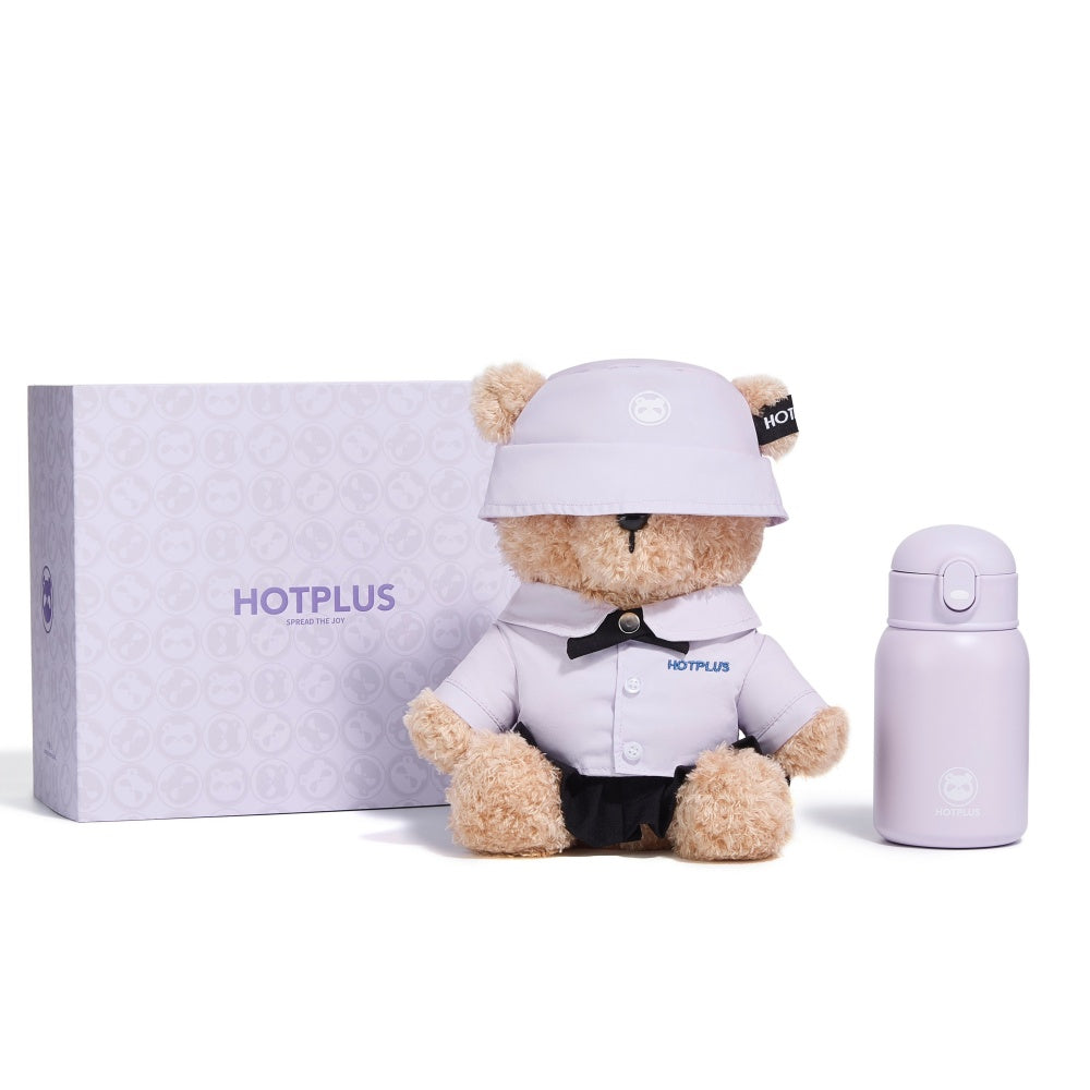 Hotplus Bear Insulated Water Bottle 450ml Bear Themed with Gift Box