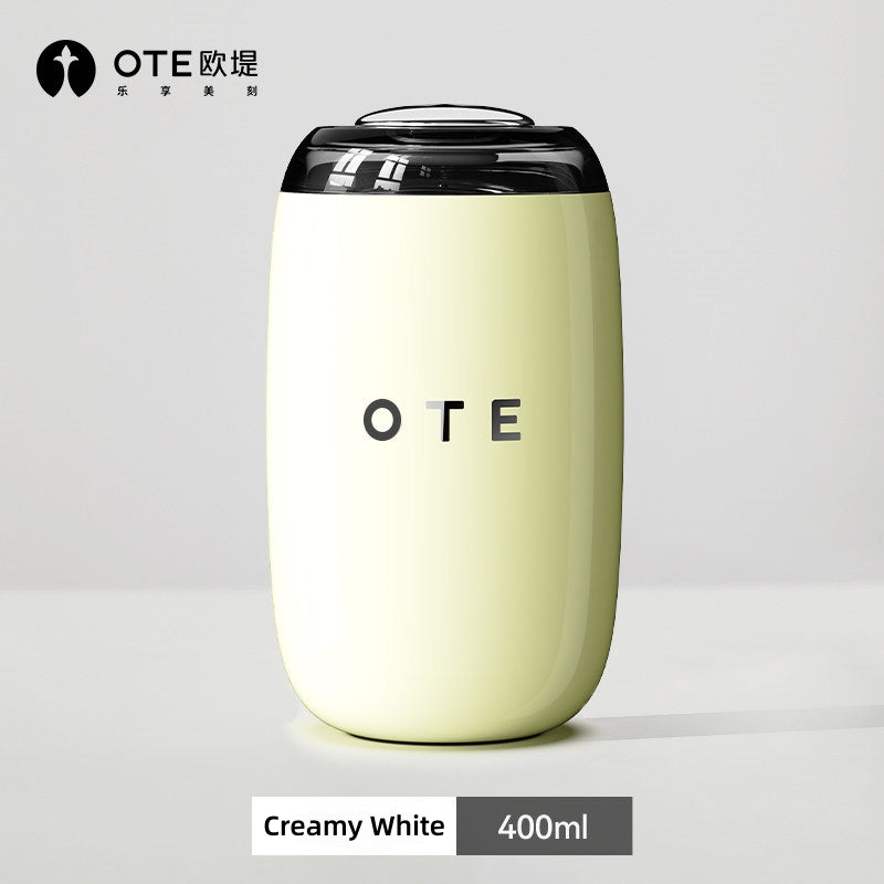 OTE Retro Wine Glass Insulated Coffee Tumbler – 10 oz / 14 oz SUS 316 Stainless Steel Travel Mug with Sliding Lid – Leak-Proof, BPA-Free, 6-Hour Heat/Cold Retention – Retro Italian Aesthetic for Latte, Tea, and Cold Brew