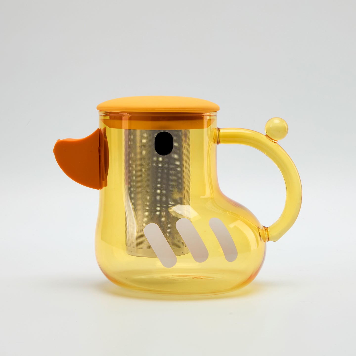 Adorable Duck-Shaped Glass Teapot - 1300ml Large Capacity, Leak-Proof & Food Safe for Daily Hydration