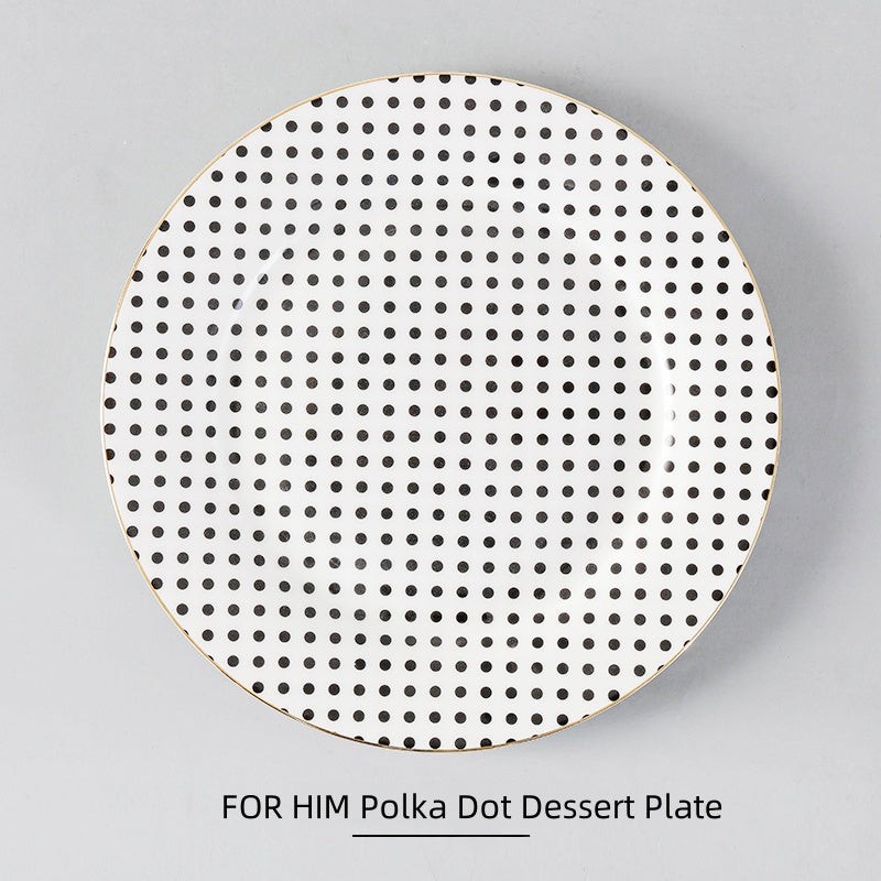 Luxury Stechcol Bone China Dinner Plate: Houndstooth & Scottish Plaid - 4 Styles
