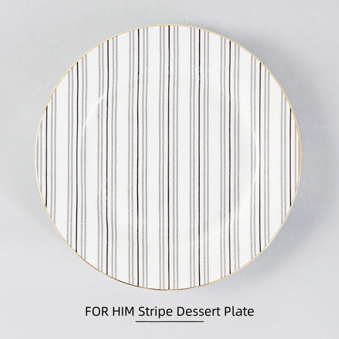 Luxury Stechcol Bone China Dinner Plate: Houndstooth & Scottish Plaid - 4 Styles