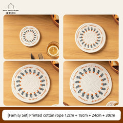 Floret Vintage Cotton Linen Table Mats Set - Handmade, Heat-Resistant, 4 Sizes (12cm-30cm) for Coasters, Placemats, Eco-Friendly Kitchen Decor