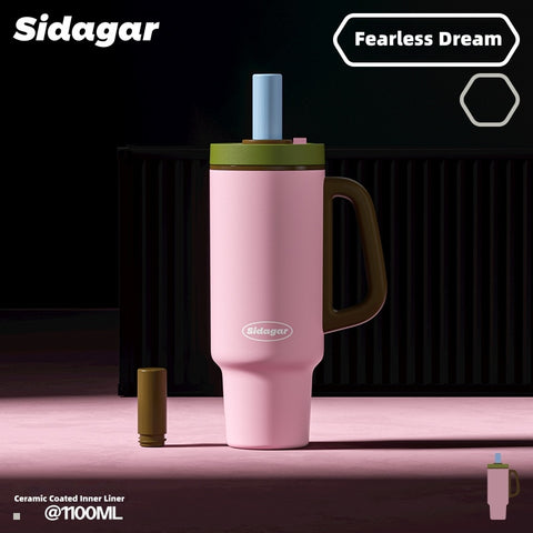 Sidagar Freedom Cup 1100ML - One-Touch Open Vacuum Insulated Tumbler, 12H Hot / 24H Cold, 316L Stainless Steel, Leakproof Travel Mug