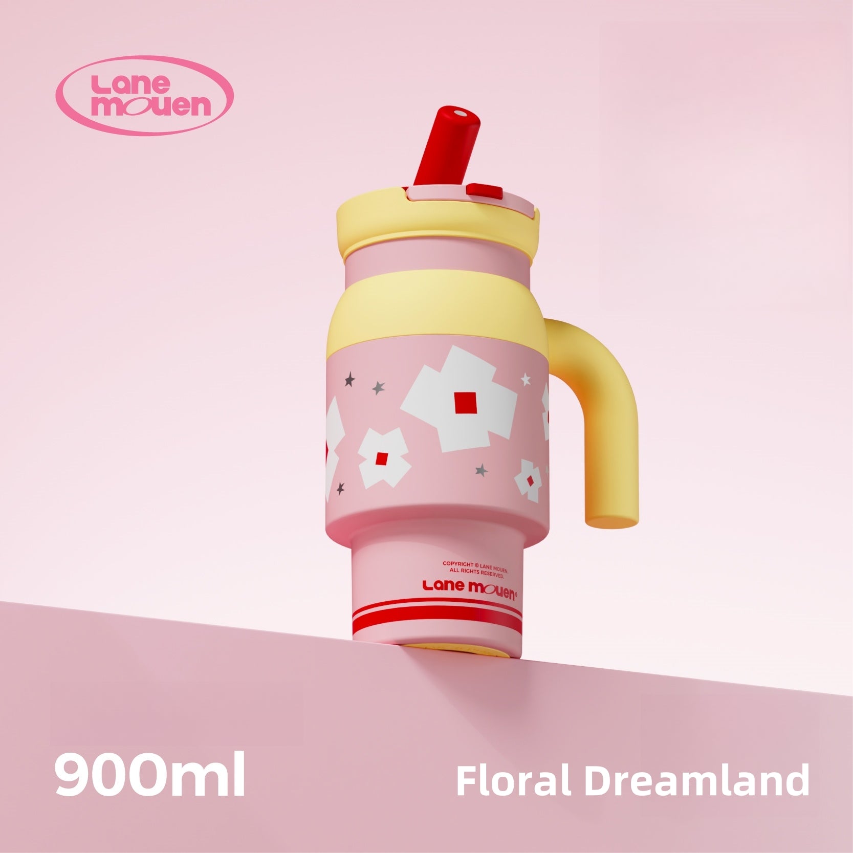 Lane Mouen Beast Milk Insulated Tumbler 900ml Double Wall with Straw & Tea Infuser - 6H Hot/Cold Retention
