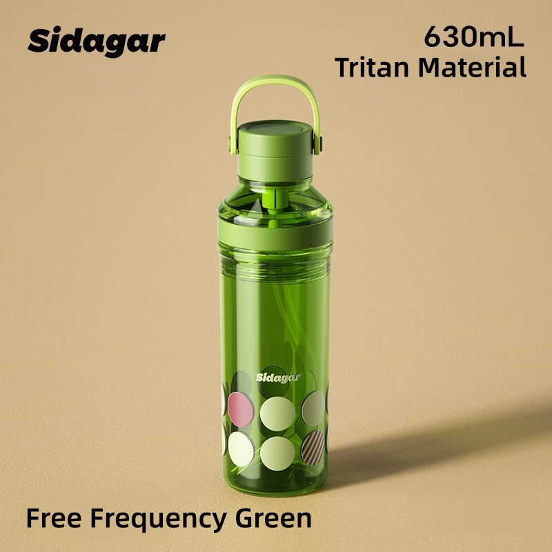 Sidagar Summer Breeze 630ml Tritan Water Bottle with Straw – BPA-Free Leak Proof Reusable Hydration Bottle for Gym, Office, Travel