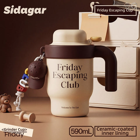 Sidagar Workday Club 590ml Ceramic-Lined Straw Tumbler