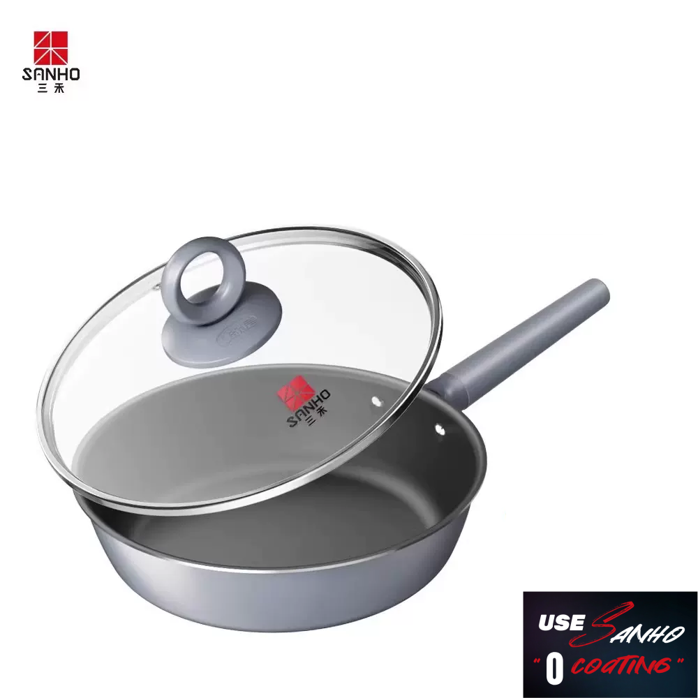 SANHE Non Stick Frying Pan & Wok with No Coating Iron Pot Uncoated Gas Stove Applicable