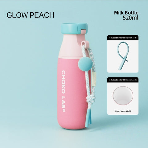 CHAKO LAB Ceramic Coated Milkpod Tumbler - 520mL Dual Drink Lids, Leakproof Thermos for Commute & Travel