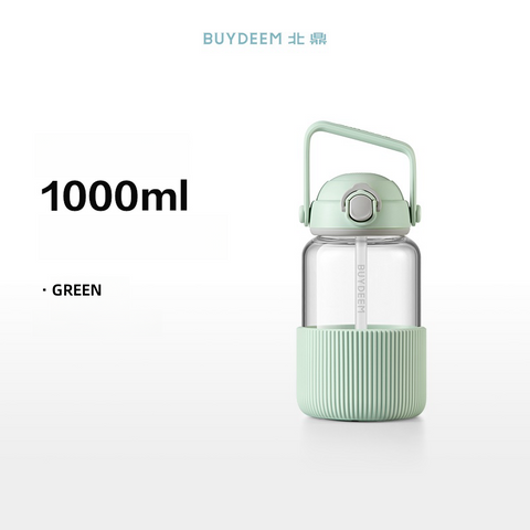 Buydeem DunDun High Borosilicate Glass Straw Bottle 800ml & 1000ml