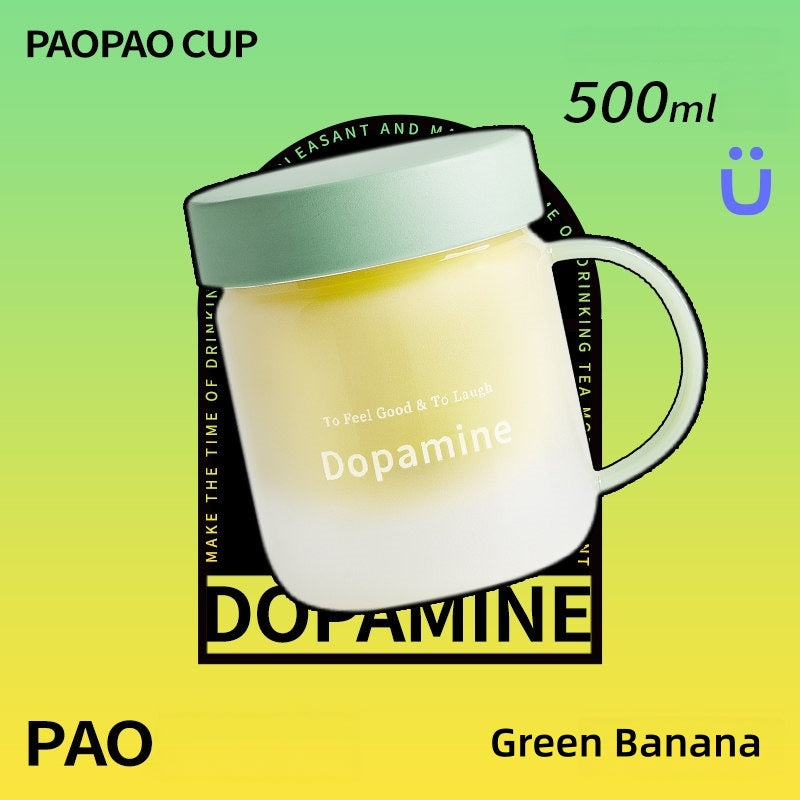 PAOPAO Cup 500ml Dopamine Glass Mug with Ceramic Liner & Tea Separation | High Borosilicate Thermal Shock Resistant Tea Cup with Infuser | Cute Stress-Relief Gift Box