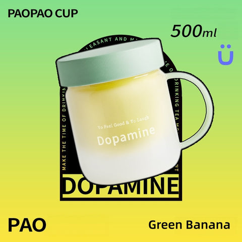 PAOPAO Cup 500ml Dopamine Glass Mug with Ceramic Liner & Tea Separation | High Borosilicate Thermal Shock Resistant Tea Cup with Infuser | Cute Stress-Relief Gift Box