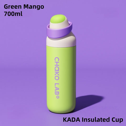 CHAKO LAB KADA Sports 700ml Insulated Water Bottle - Double Wall Vacuum, StrawShift™ Dual-Drink Mode, One-Hand Operation, 44°C/10°C 6H Temp Control