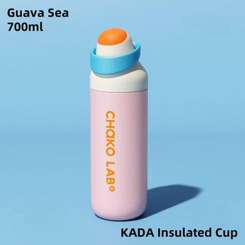 CHAKO LAB KADA Sports 700ml Insulated Water Bottle - Double Wall Vacuum, StrawShift™ Dual-Drink Mode, One-Hand Operation, 44°C/10°C 6H Temp Control