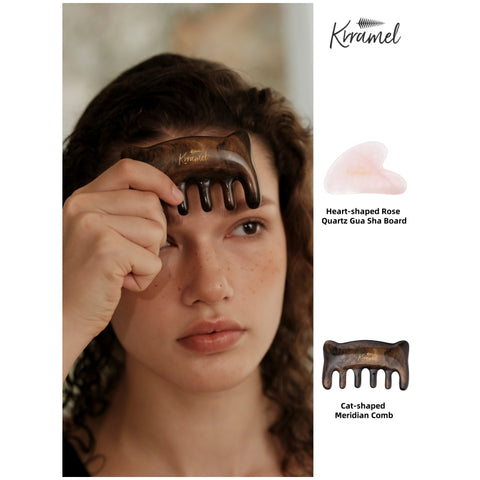 Krramel Heart-Shaped Rose Quartz Gua Sha - Facial Sculpting Tool for Contouring & Anti-Aging