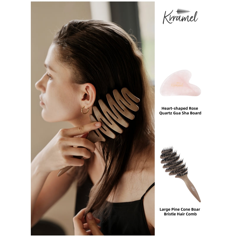 Krramel Heart-Shaped Rose Quartz Gua Sha - Facial Sculpting Tool for Contouring & Anti-Aging