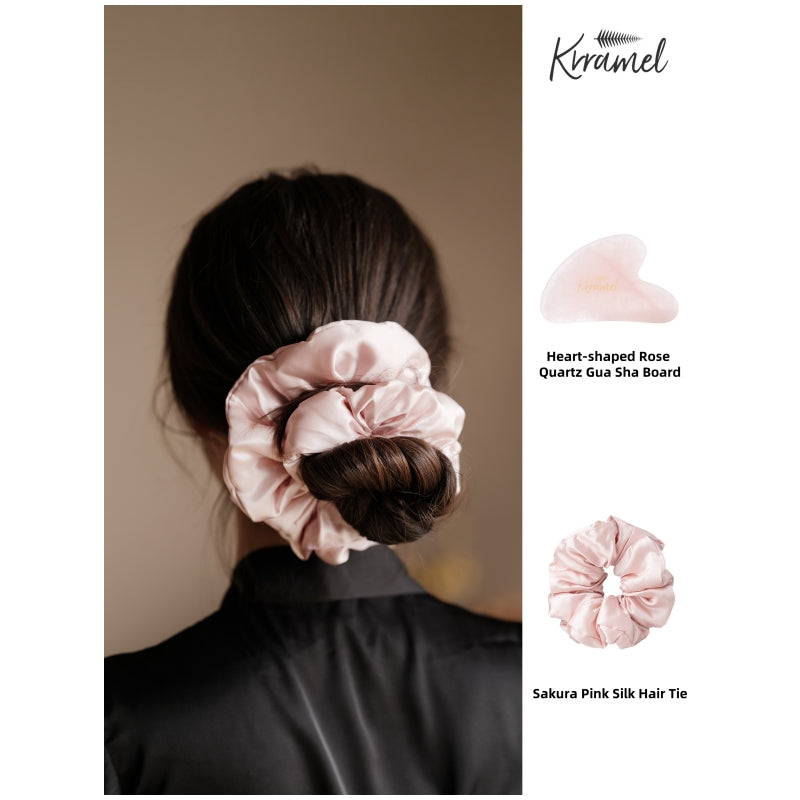 Krramel Heart-Shaped Rose Quartz Gua Sha - Facial Sculpting Tool for Contouring & Anti-Aging