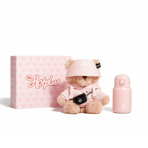 Hotplus Bear Insulated Water Bottle 450ml Bear Themed with Gift Box