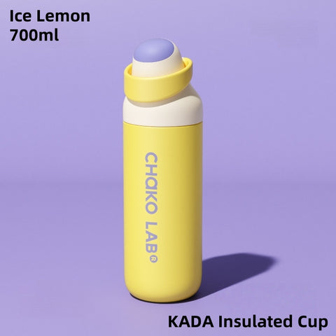 CHAKO LAB KADA Sports 700ml Insulated Water Bottle - Double Wall Vacuum, StrawShift™ Dual-Drink Mode, One-Hand Operation, 44°C/10°C 6H Temp Control
